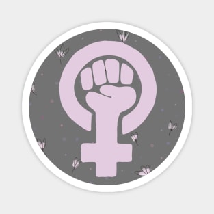 Pretty Pink Feminist Symbol Magnet